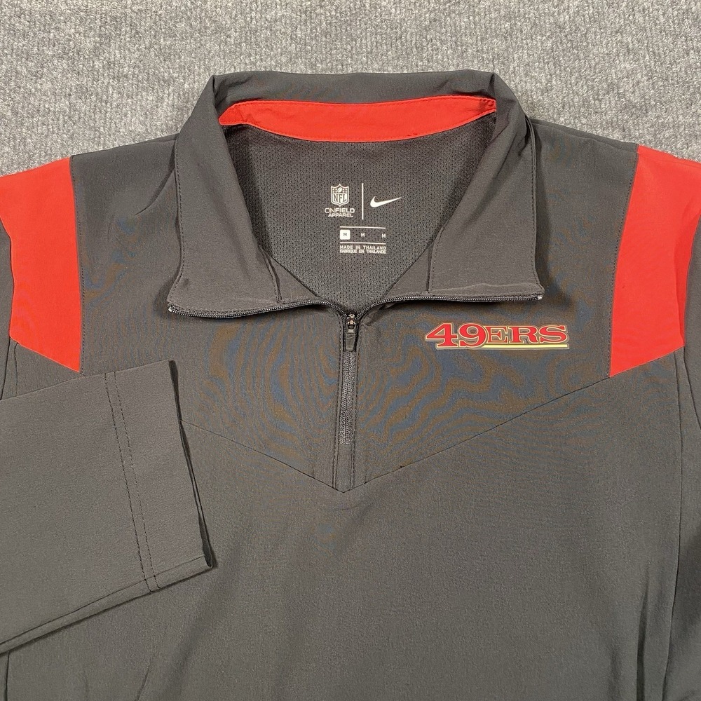 San Fransisco 49ers Nike On Field 1/4 Zip Vented Pullover Jacket Mens Medium